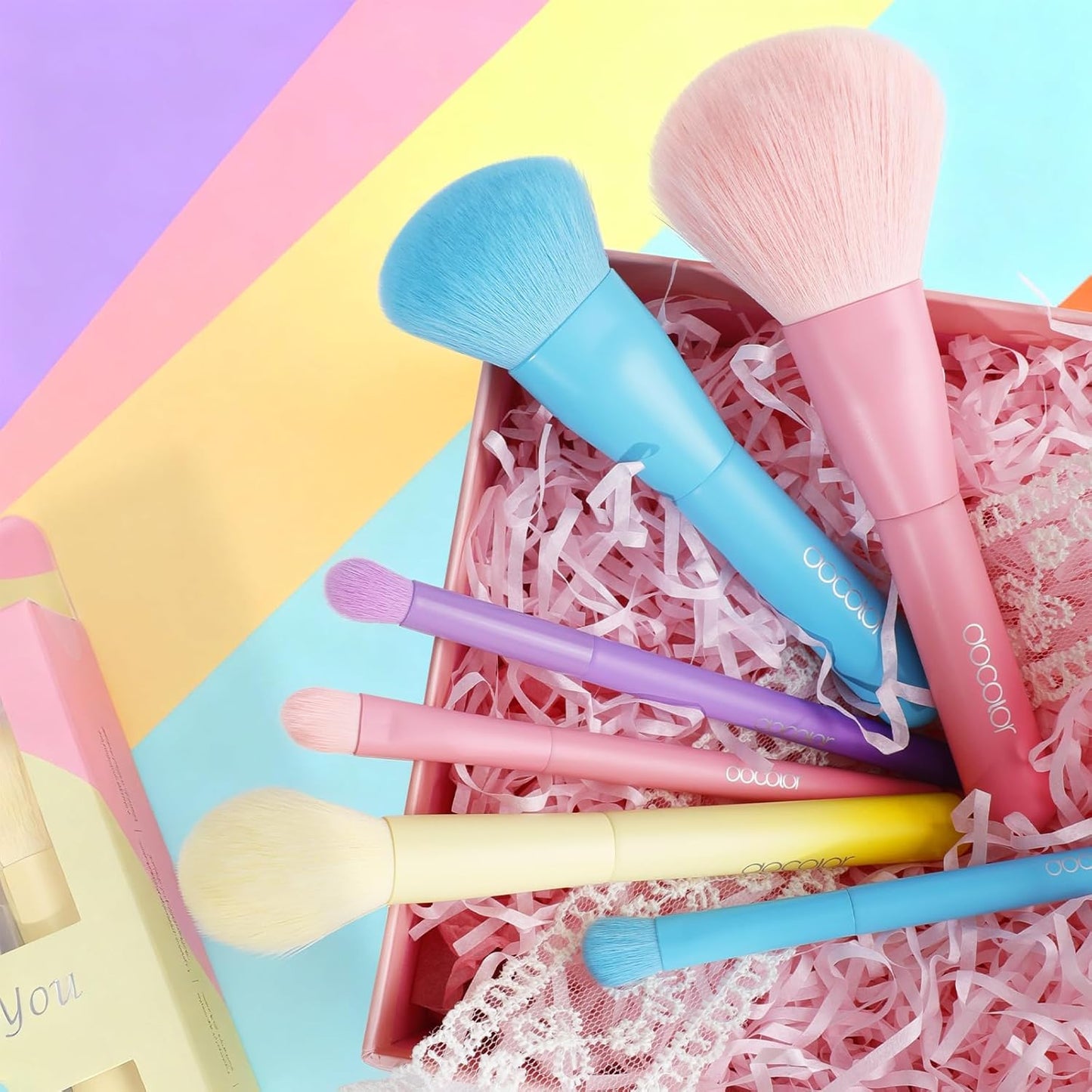 Docolor 6 Piece Makeup Brush Set - Full Face & Eye Application | Cruelty-Free, Vegan Mini Brushes