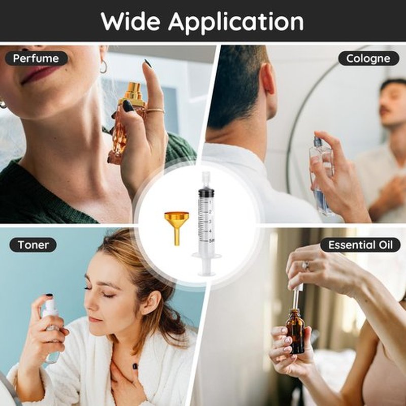 Segbeauty 10 Pack Perfume Travel Refill Tools, 5pcs Large Funnel for Refill Perfume, 5pcs 5ml Plastic Perfume Dispenser Refill Tool Transfer Tools Set for Refillable Perfume Atomizer Spray Bottle