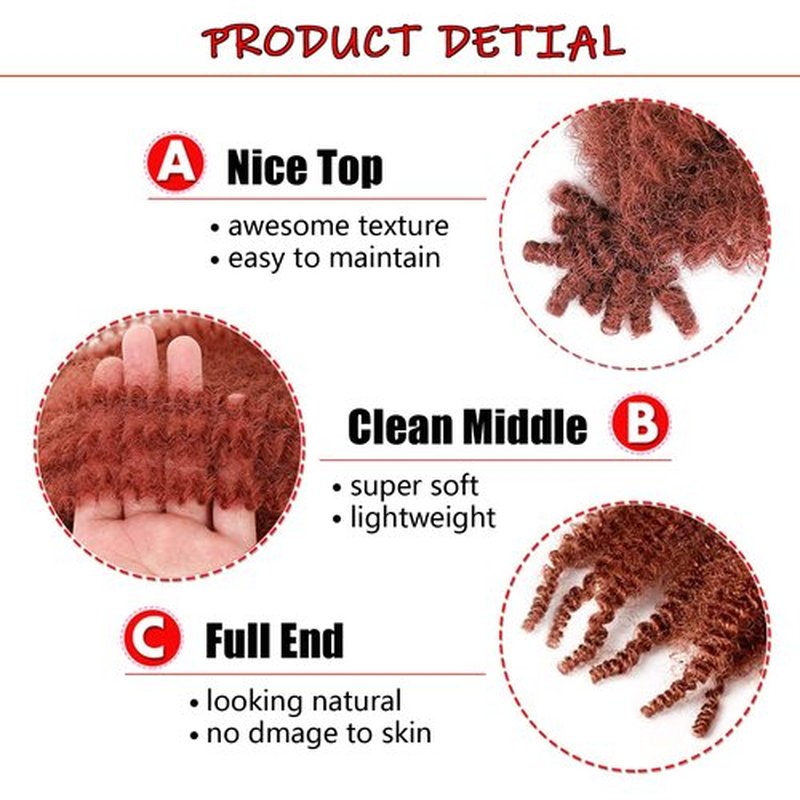 IXIMII 30 Inch Ginger Springy Afro Twist Hair 3 Packs Soft Pre-Separated Marley Braiding Hair Pre-fluffed Crochet Spring Twist Synthetic Hair Extensions for Distressed Faux Locs,Passion Twists