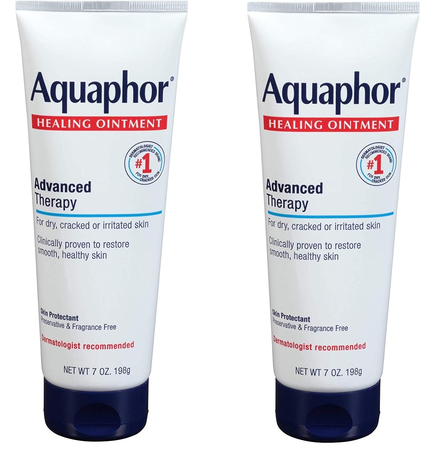 Aquaphor Healing Ointment 7 oz Tube - Moisturizer for Dry Skin, Hands, Heels, Elbows & Lips - 2 Pack