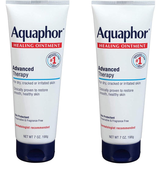 Aquaphor Healing Ointment 7 oz Tube - Moisturizer for Dry Skin, Hands, Heels, Elbows & Lips - 2 Pack