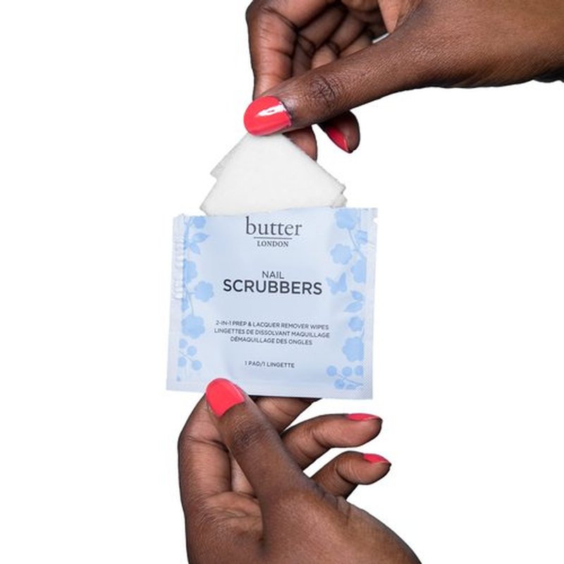 Butter LONDON Nail Polish Remover Pads, Nail Scrubbers (10 Count) - 2-in-1 Prep & Lacquer Remover Nail Wipes - Travel-Friendly Gel Fingernail Polish Remover - Cruelty-Free, Paraben-Free & Gluten-Free