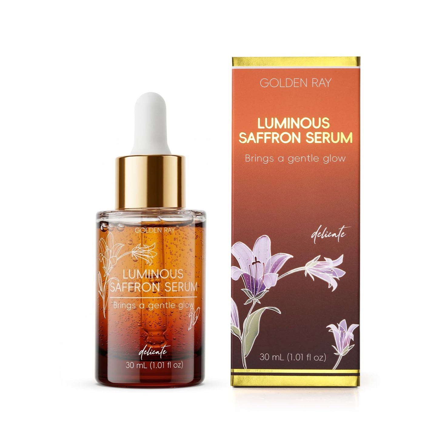 Brightening Saffron Serum,Natural Radiance Enhancer, Skin Tone Evener,Luminous Complexion,1.01 Floz
