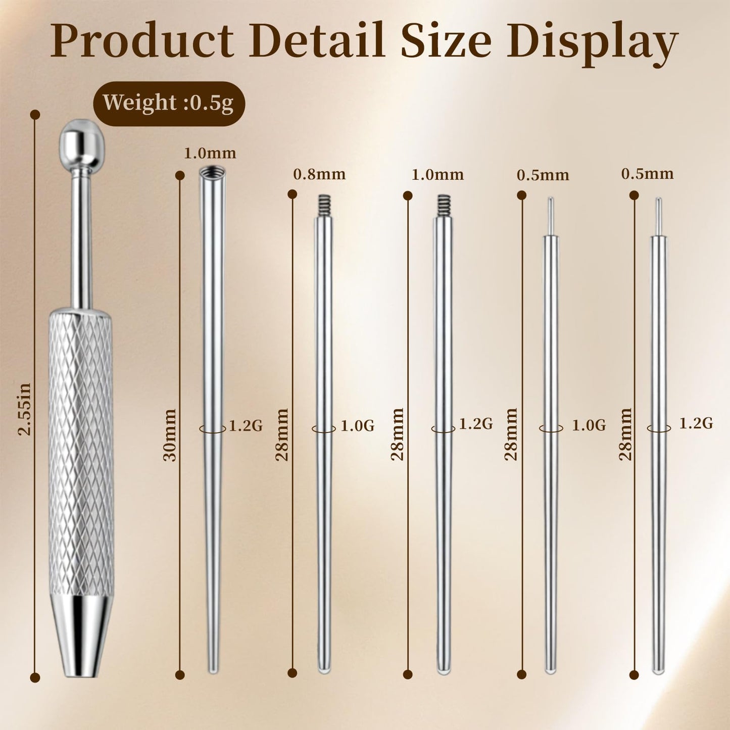 Piercing Taper Ball Grabber Tool for Changing Jewelry - 14G 16G 18G 20G Stainless Steel Flat Back Earring Applicator Tool Piercing Kit for Ear/Nose/Eyebrow/Tongue/Navel/Nipple/Lip (Set Thread + Threadless (14G 16G 18G) + Ball Grabber Tool)