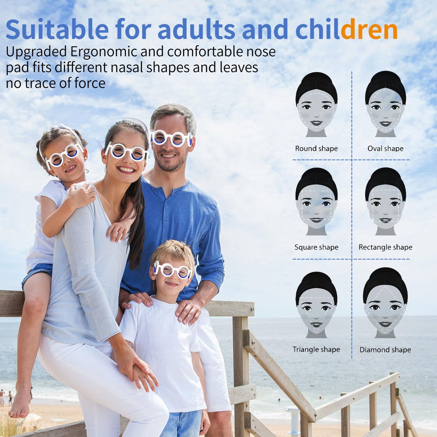 Hion Motion Sickness Glasses,Relieve Carsickness Airsickness Seasickness,Ultra-Light Portable Nausea Vertigo Glasses, No Lens Liquid Glasses for Adults or Kids(Bule)