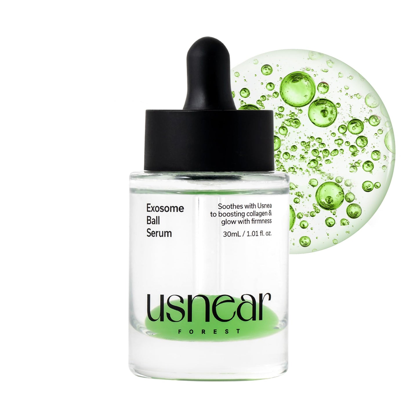 Usnear FOREST Exosome Glow Serum, Niacinamide & Collagen Face Serum for Glass Skin, Hydrating Pore Minimizer & Brightening, Korean Skincare, 1.01 fl oz