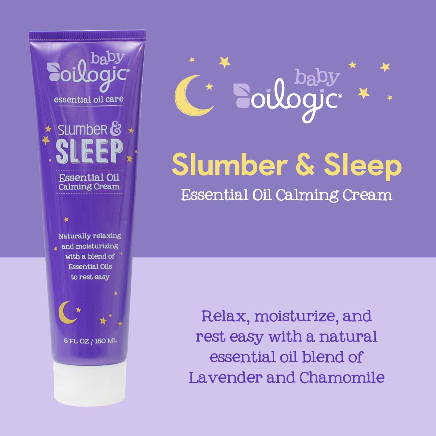 Oilogic Slumber & Sleep Baby Lotion - Gentle Calming Cream with 100% Pure Essential Oils for Smooth & Moisturized Skin - Pediatrician-Tested, Safe for Babies & Toddlers Baby Essentials Skincare
