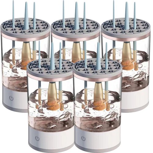 Beauty Swirl Cosmetic Brush Cleaner, The Cozy Luna Brush Cleaner, Makeup Brush Cleaner Machine, Electric Makeup Brush Cleaner, Automatic Makeup Brush Cleaner, for All Size Makeup Brush (5PCS)
