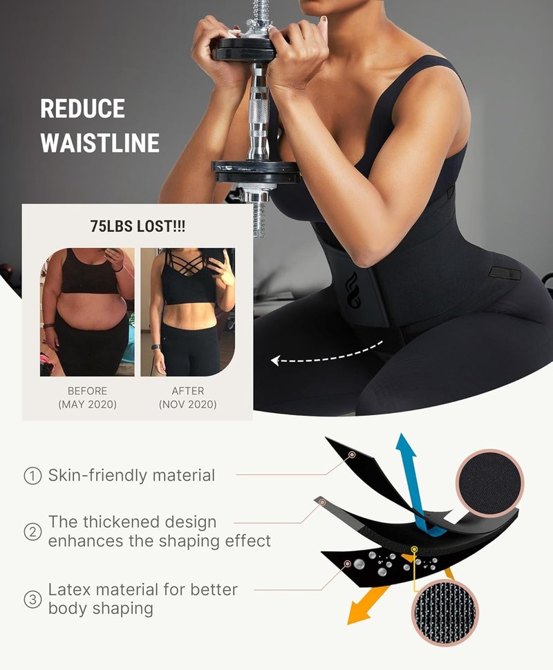 Waist Trainer Belt - Tummy Control Body Shaper for Men & Women | Adjustable Ab Cincher