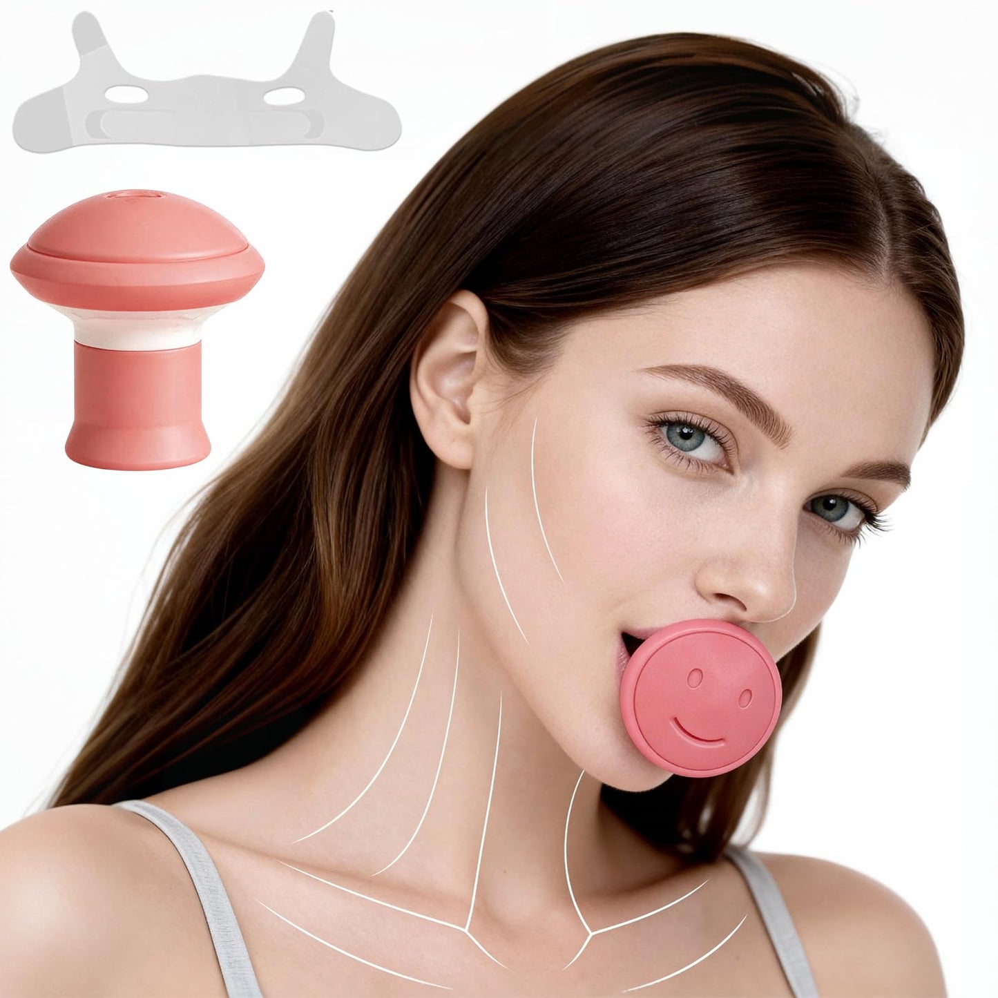 2PCS Jawline Exerciser,and Jaw Exerciser with Chin Strap, Face Belt Set, Adjustable Design to Help Lift Jawline,Reusable Jawline Shaper for Women and Men