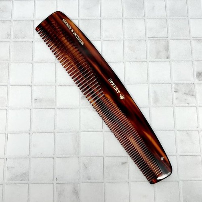 Speert #4 Handmade Wide Narrow Tooth Comb Tortoise Havana Acetate Thick Coarse Curly Thin Fine Straight Hair Detangling Parting Grooming Teasing Styling Hairdresser Barber Hairdressing Wet Dry Pocket