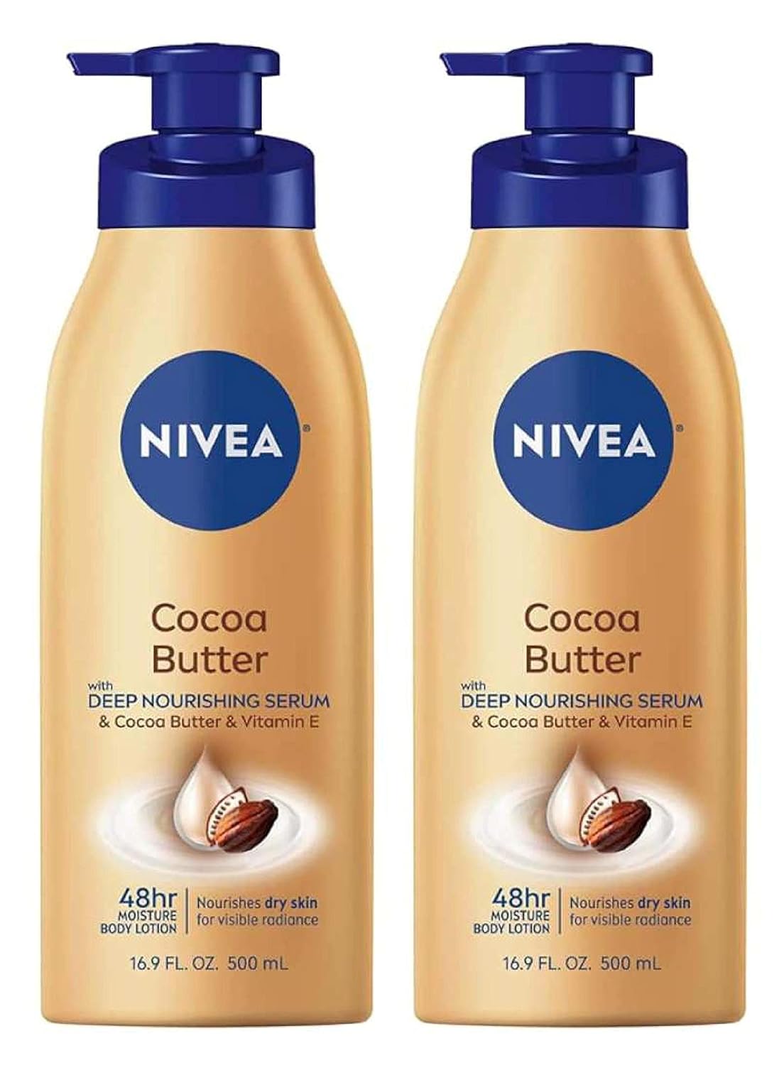 NIVEA Cocoa Butter Body Lotion 16.9 fl. oz. - Hydrating Skin Moisturizer (2-Pack)