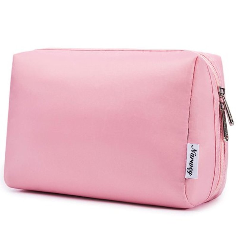 Large Makeup Bag Zipper Pouch Travel Cosmetic Organizer for Women (Large, Pink)