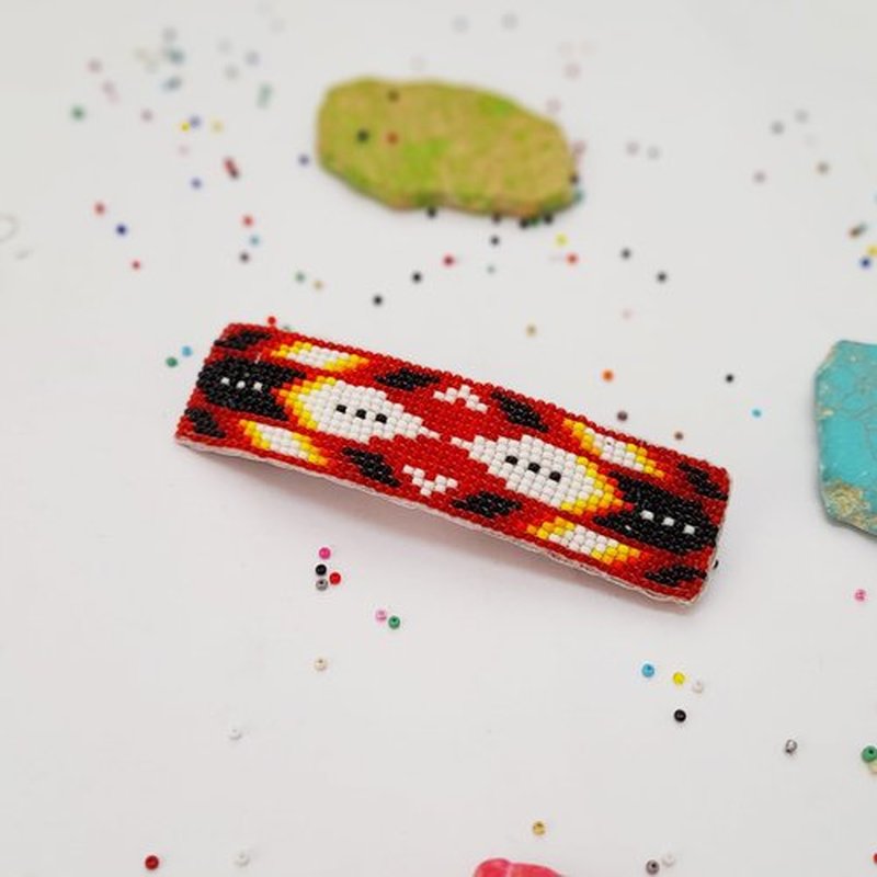 Beaded Hair Clips Native American Style Handmade Collection (Pattern-12H)