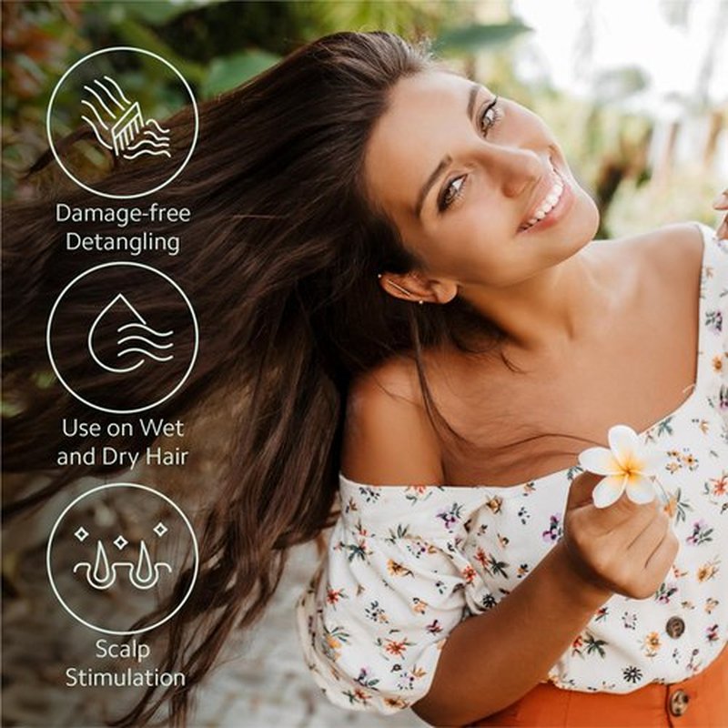Ibiza Hair Aloha-Series KV1 Kona Vent Brush - Vented Paddle Hairbrush for Detangling, Dry Hair & Scalp, Shower Use, Nylon Bristles, Professional Haircare