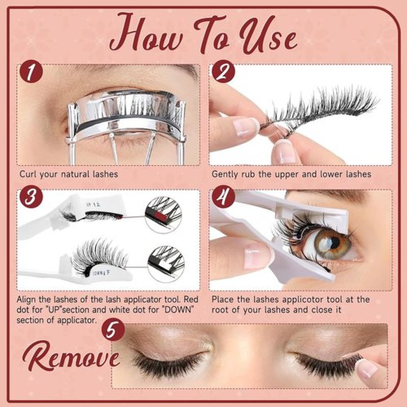 Lefleek Magnetic Lashes,Le Fleek Magnetic lashes,Magnetic Eyelashes with Applicator,Krafty Magnetic Eyelashes Natural Look No Glue or Liner Needed(Natural+Iris+Fox)