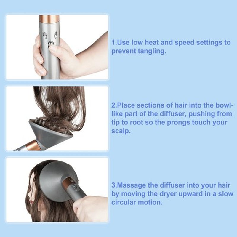 ZEPHBLOW Large Hair Diffuser Attachment for Dyson Airwrap, Upgraded 6-Inch Diffuser Nozzle Compatible with Airwrap Styler, Diffuser Attachment for Airwrap HS01/HS05,Grey