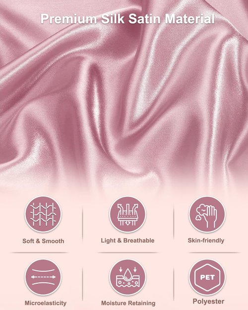 Years calm Silk Bonnet for Sleeping Women, Double Layer Soft Ajustable Elasticity Band Satin Bonnet for Sleeping Hair - Sleep Shower Caps (Pink, One Size)