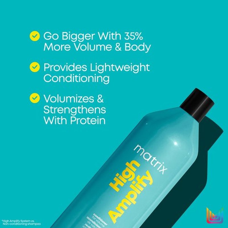 Matrix High Amplify Volumizing Conditioner | Instant Lift, Lasting Volume & Strengthening | Silicone-Free | Boost Structure in Fine, Thin & Limp Hair | Salon Professional Conditioner