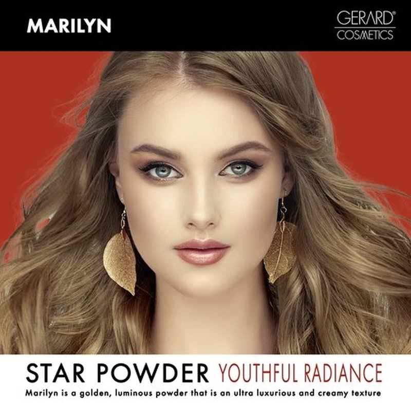 Gerard Cosmetics Star Powder Highlighter Marilyn | Gold Mineral Highlighter Makeup for Glowing Skin | Professional Facial Luminizer | Cruelty Free | Made in the USA
