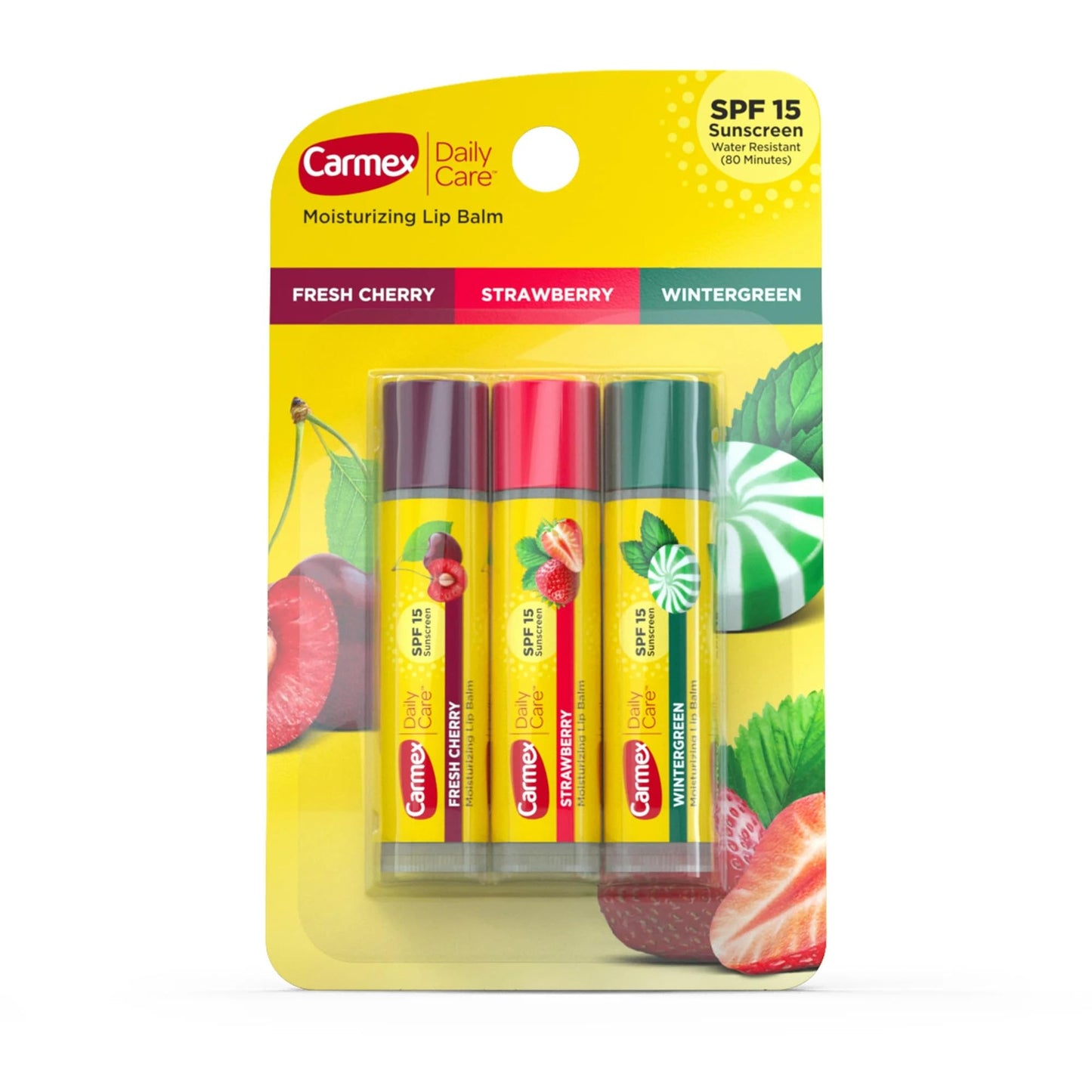 Carmex Daily Care SPF15 Variety Pack - (2 Pack) each pack includes 3 sticks