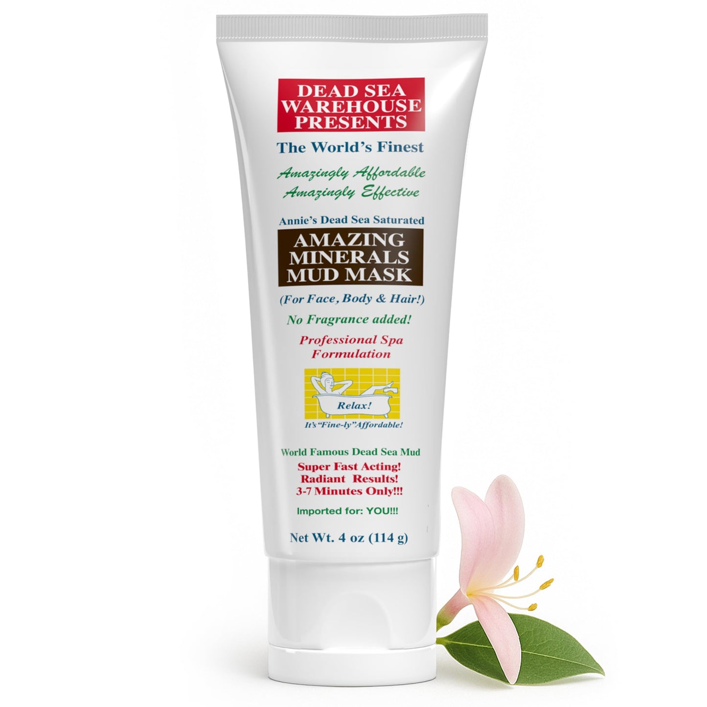 Dead Sea Warehouse – Amazing Minerals Mud Mask – 4 OZ – Dead Sea Mud Cleansing Mask – Mineral Rich – Helps Exfoliate, Purify, & Nourish Skin