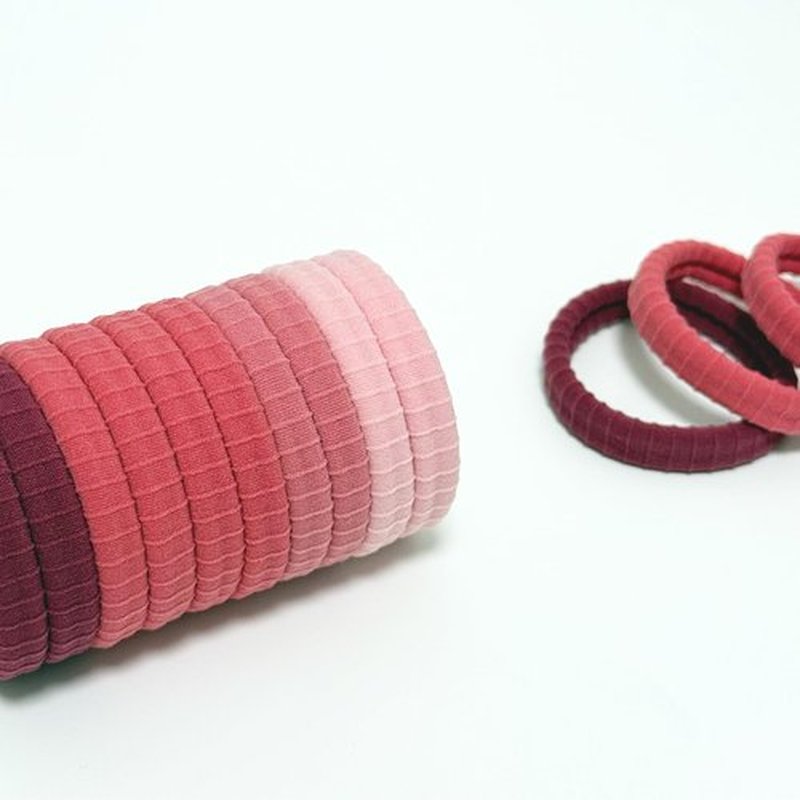 Jseng 10Packs Seamless Hair Ties for Women - No Damage Elastic Ponytail Holders Hair Accessories for Thick Curly Hair - Pastel Pink