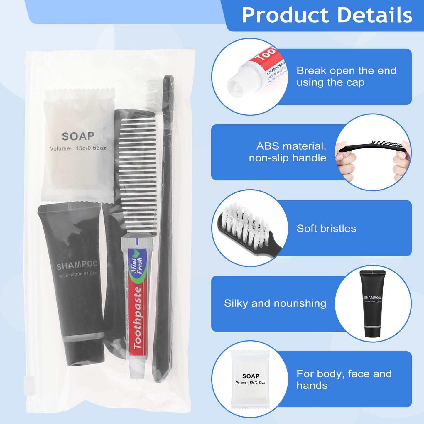 LLHQAMT Hygiene Kit, Personal Hygiene Kit with Individual Package, Bulk Hygiene Supplies are Suitable for Travel, Hotel, Camping, Household (12 Set)