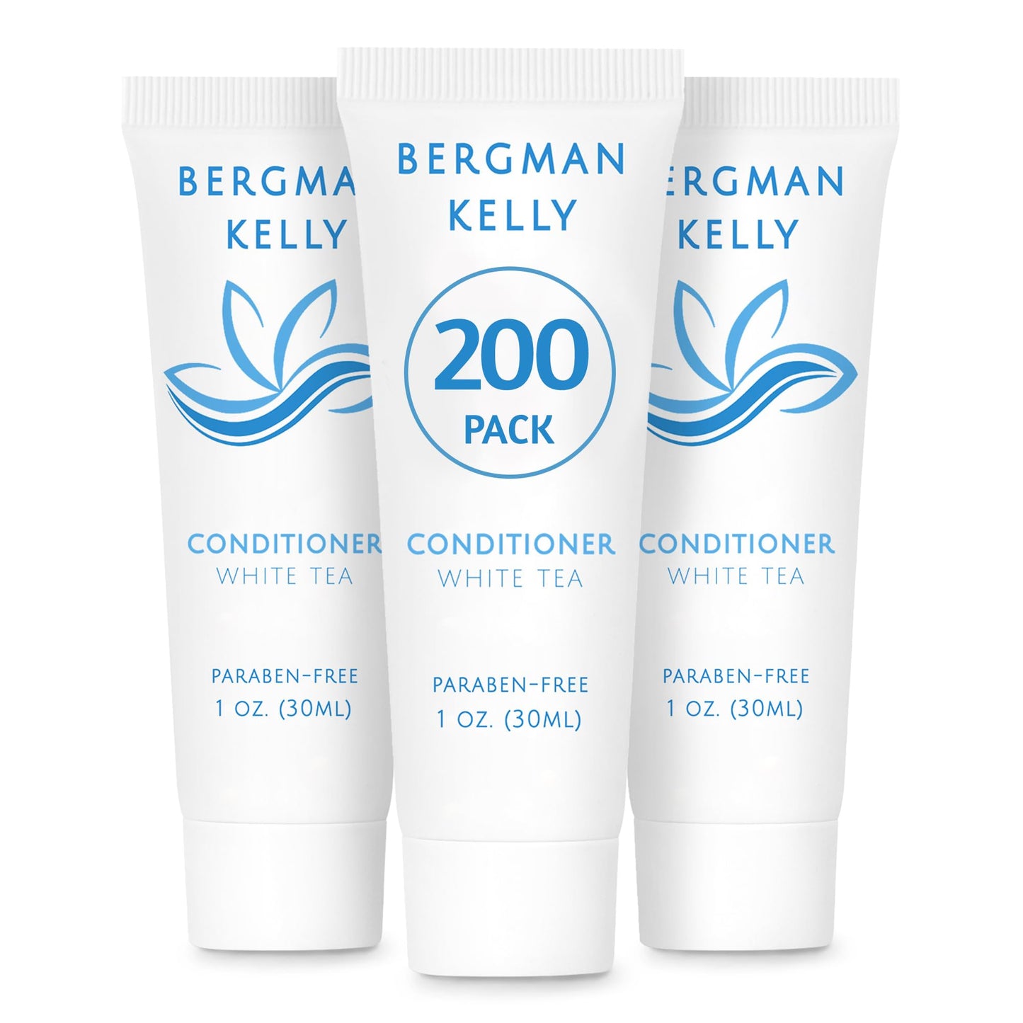 BERGMAN KELLY - Hotel Conditioner - 1 fl oz, 200 PK, White Tea - Delight Your Guests with Revitalizing and Refreshing Travel Size Conditioner - Small Size Travel Amenities Hotel Toiletries in Bulk