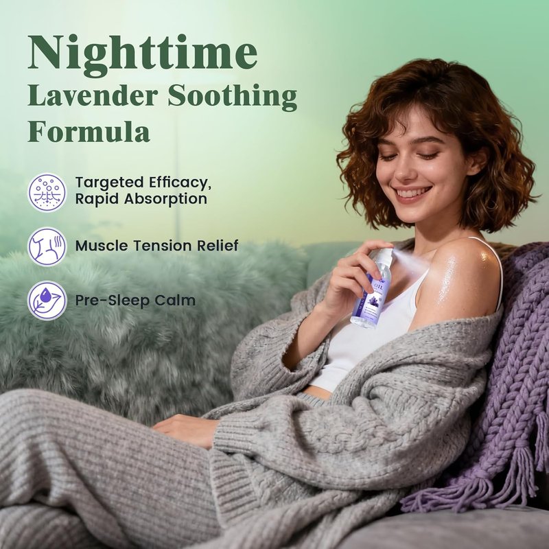 Magnesium Foot Spray - Pure Dead Sea Magnesium Oil with Lavender | Travel Size 2 FL OZ for Muscle Relief & Better Sleep