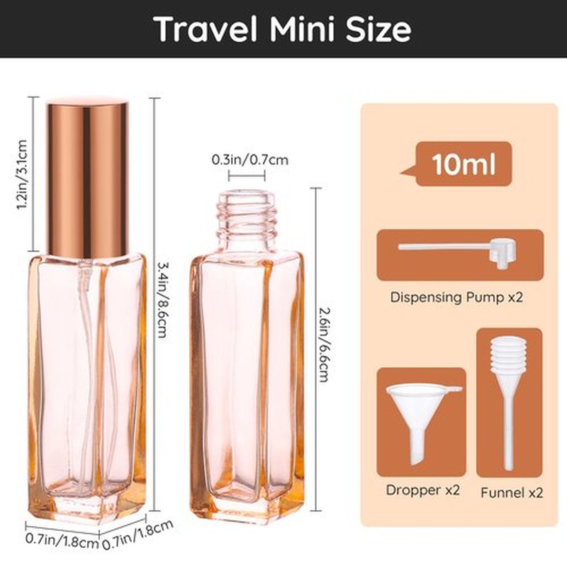 Segbeauty Travel Perfume Atomizer Refillable, 10 Packs Empty Perfume Spray Bottles, 10ML Mini Pocket Travel Cologne Sprayer Fine Mist Atomizer Cosmetic Sample Bottle for Travel Outgoing Party Work