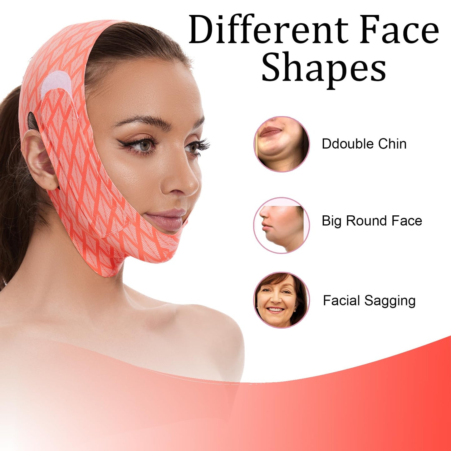 Edcbmb V Line Mask Double chin reducer Strap Eliminator Remover Prevent Sagging Shaped Face Belt slimming for Sleeping Women Jaw Exerciser