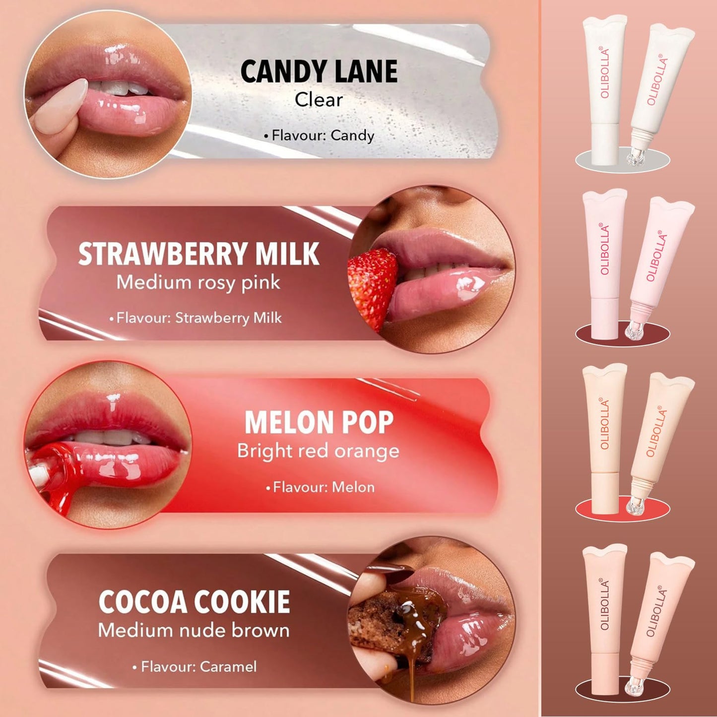 MESUROSE Tinted Lip Balm, 3-in-1 Hydrating Glossy Sheer Lip Tint, Buildable Lightweight Lip Color, Moisturizing Repair Lip Balm for Women, 0.33Oz(02 stawberry milk)
