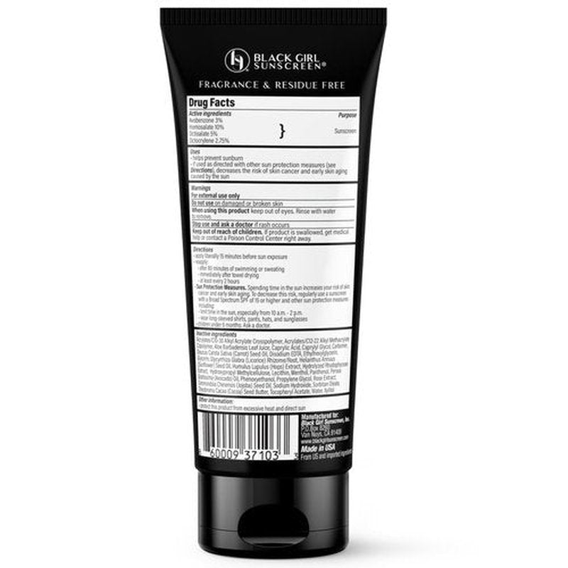 BLACK GIRL SUNSCREEN Men’s Face & Body Moisturizing Sunscreen Lotion SPF 30, No White-Residue for Melanin Rich Skin, Infused with Licorice Root & Hops Extract, Fragrance Free (3 Fl. Oz.)