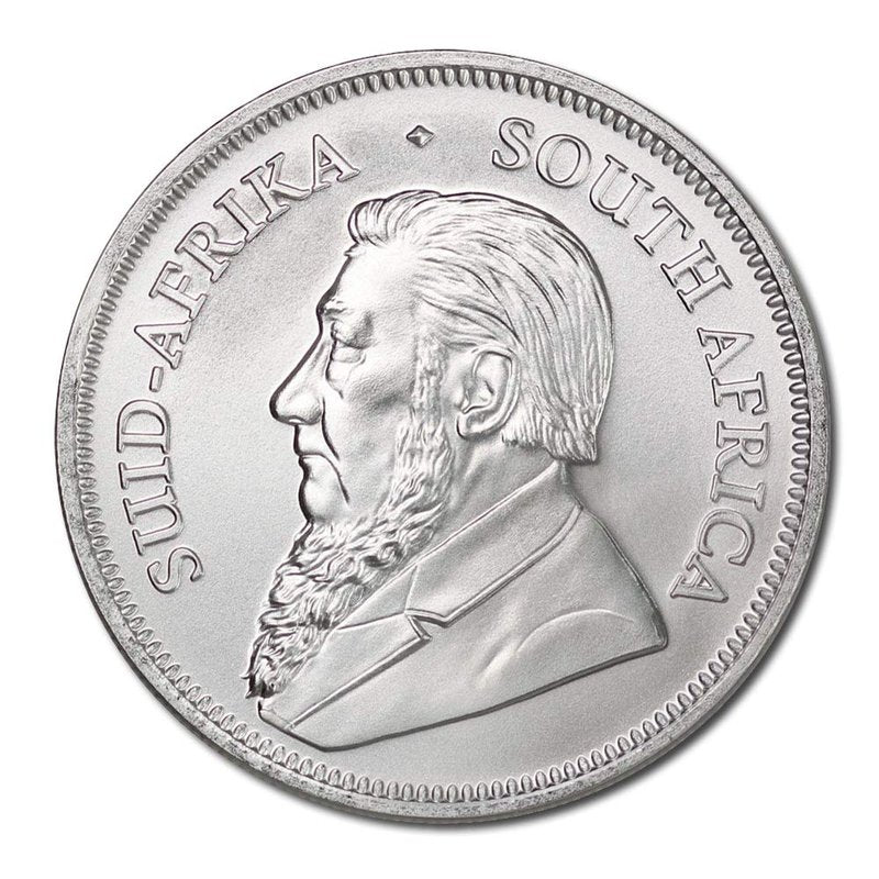 South African Silver Krugerrand Coin - 1 oz Brilliant Uncirculated with Certificate of Authenticity