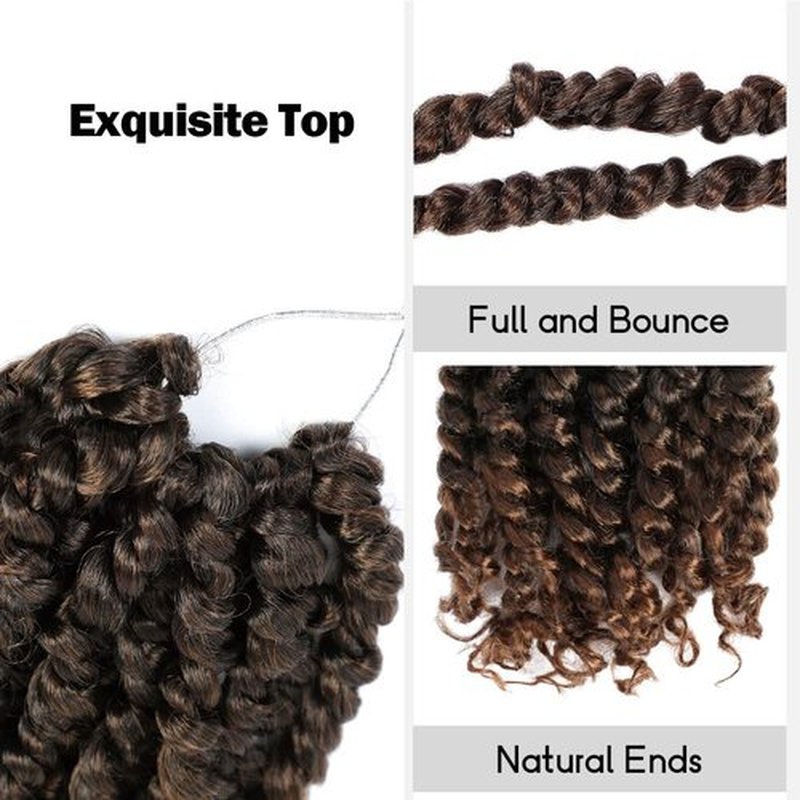 WUDAS Short Passion Twist Hair 6 Inch Pre-twisted Passion Twists Crochet Hair Ombre Light Brown Pre-looped Synthetic Crochet Braids (7 Packs,T30)