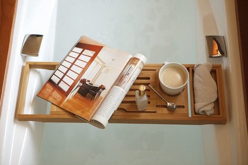 Enlux Premium Bathtub Tray Caddy - Expandable Bath Tray - Unique House Warming Gifts, New Home, Anniversary & Wedding Gifts for Couple, Bridal Shower Gift for Women