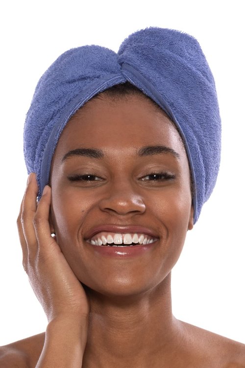 Texere Women's Bamboo Viscose Hair Towel (Tya, Kashmir Blue, U)