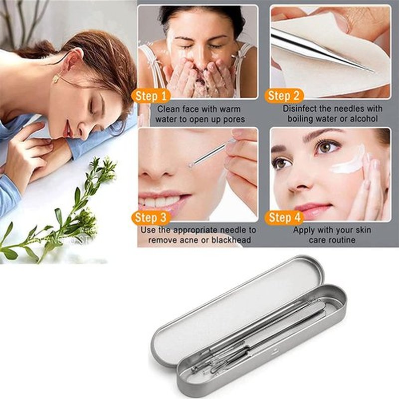 Usiveinborn Blackhead Remover, Usiveinborn Tweezers, Professional Facial Blackhead Remover Tweezers, Blackhead Remover Comedone Extractor (Slant-Mouth clamp)