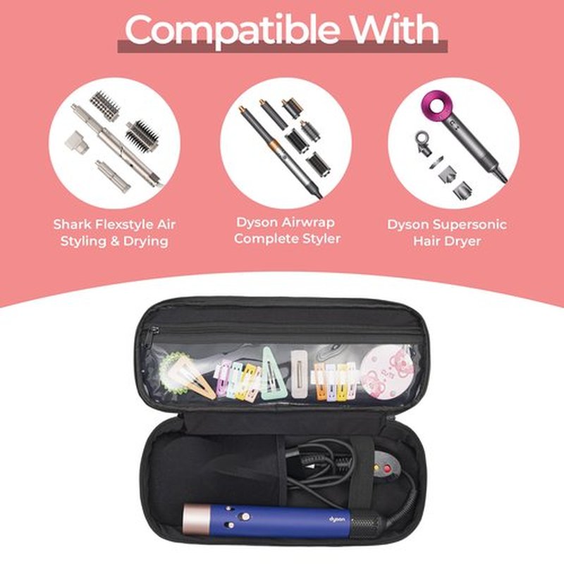 Greenesta Hair Tools Travel Bag Compatible With Shark Flex Style Attachment, Shark Airwrap Flexstyle, Dyson Airwrap | Travel Case For Sharkflex Styler | Beauty Hair Dryer Attachments Storage B.Diamond