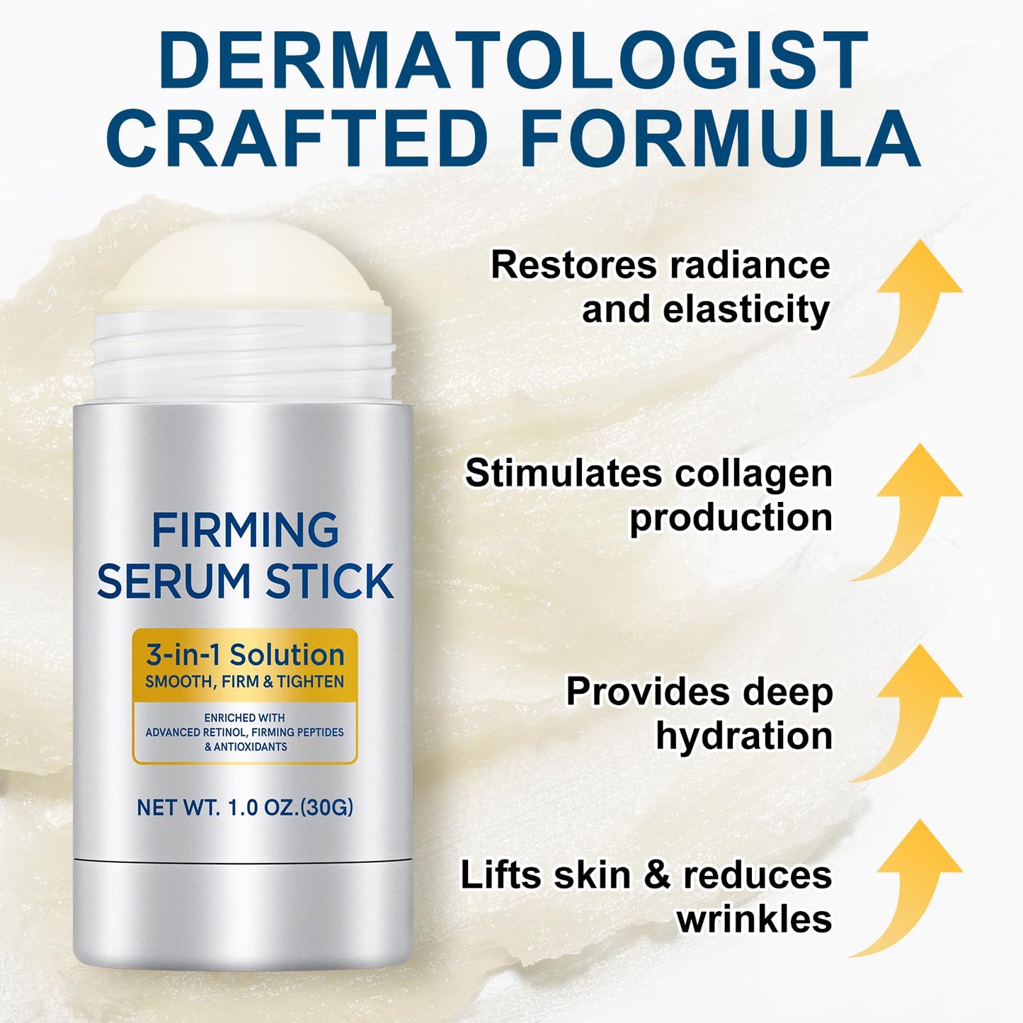 Firming Serum Stick, Retinol Face Stick Enriched With Advanced Retinol, Firming Peptides & Antioxidants, Anti-Aging Repair Cream for Face, Skin Moisturising, Reduced wrinkles (30G)