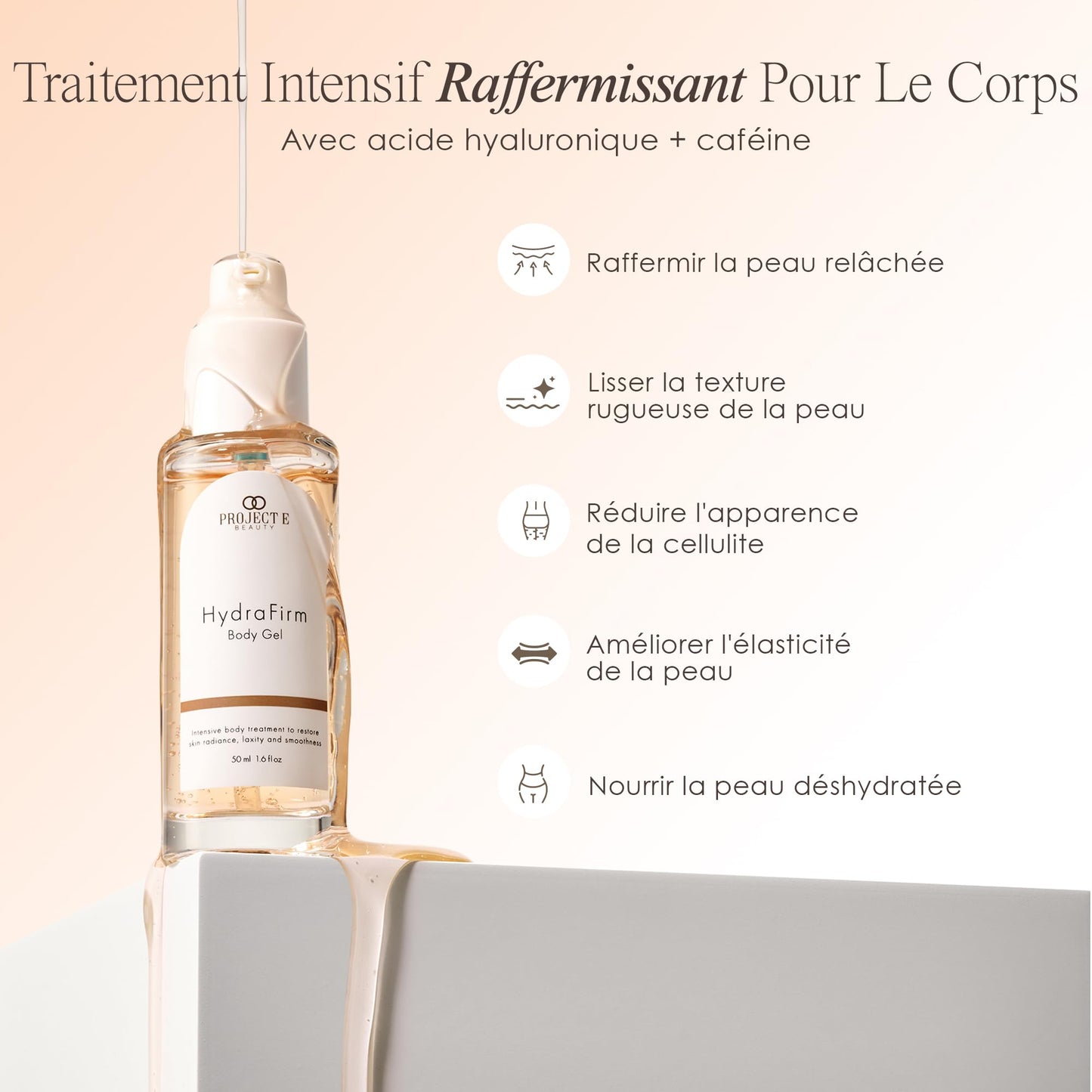 HydraFirm Body Gel by Project E Beauty | Firming and Sculpting | Reduce Cellulite | Body Shaping & Contouring | Tightens & Firms | Body Serum | Loose and Sagging Skin | 50ml