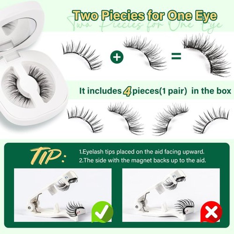 Magnetic Eyelashes Kit KEYYOU Magnetic Eyelashes No Glue Reusable Eyelashes Single Pair Radiant New Eyelashes(Radiant)
