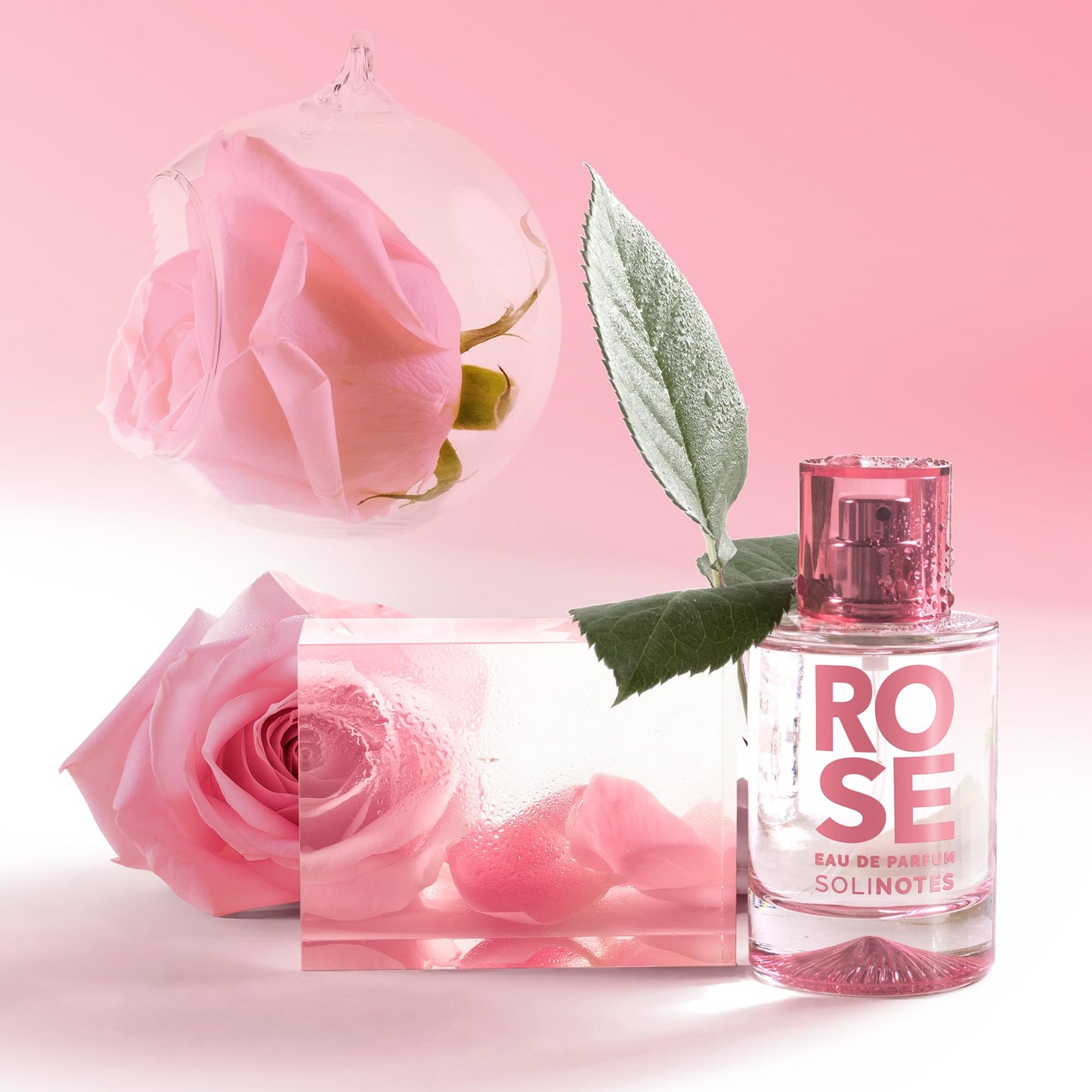 Solinotes Rose Eau de Parfum for Women & Men, Elegant Pink Blush Floral Perfume with Rose, Peony & Soft Musk, Long-Lasting Fragrance, Vegan, Made in France, 1.7 Fl Oz / 50 ml