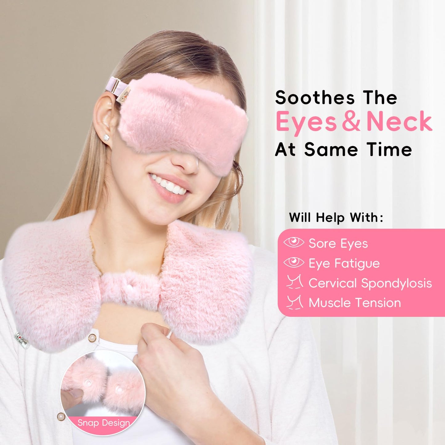my novel things Microwave Heating Pad Neck Wrap for Neck Shoulders Back Pain Relief 2.3LBS with Microwave Heated Eye Mask Warm Compress Microwave Heat Packs