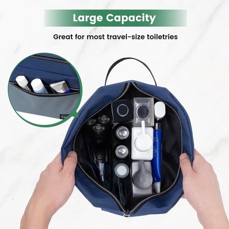 Carbrea Travel Toiletry Bag - Small Toiletry Bag for Men Skincare Bag Doop Kit for Toiletries Accessories Gifts - Navy Blue
