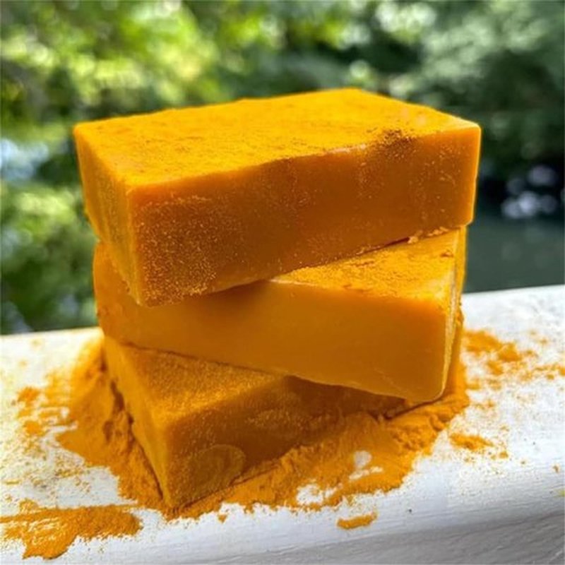 Turmeric Soap Bar - Lemon Turmeric 𝐊𝐨𝐣𝐢𝐜 𝐀𝐜𝐢𝐝 Soap, Natural Organic Turmeric Face & Bath Soap Bar for Face & Body, Deep Cleansing & Smoothing Skin (KLA-1PCS)