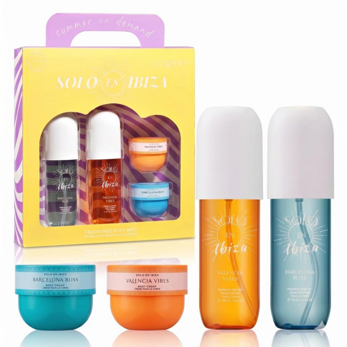 Solo En Ibeza Fragrance Set Mini | Bum Bum Cream & Body Mist Set | Fragrance Gift Set for Women | Travel Size Lotion & Spray Kit | Rio de Janeiro Perfume