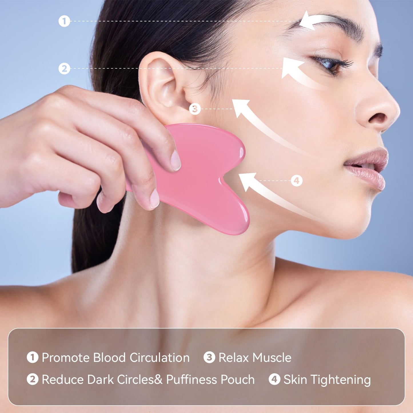 FDKJEJC Body Gua Sha Tool Cellulite Guasha Tool for Body Body Massage Tools (Natural Resin) Lymphatic Drainage Tool Guasha Tool for Face，Back, Legs, Women's Body Shaping Tools (Pink) (Pink)