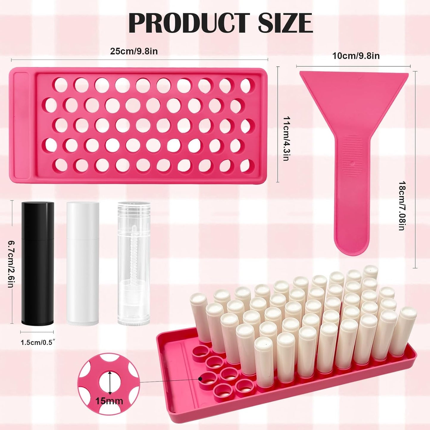 DIY Lip Balm Filling Tray - Pink Spatula Set for Easy Lip Balm Making | 1 Pack